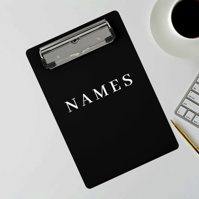 Minicarpeta De Pinza Personalizado negro simple Añadir su nombre elegan (Subido por el creador)