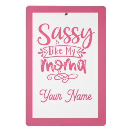 Minicarpeta De Pinza Personalizado Rosa "Mamá Sassy"