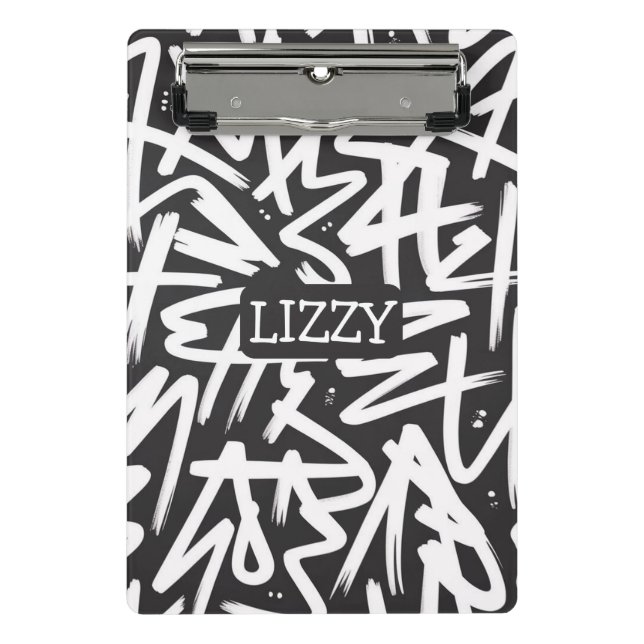 Minicarpeta De Pinza Personalized Graffiti Name Pattern — Custom Urban (Anverso)