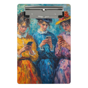 Minicarpeta De Pinza Personas del siglo XIX usando smartphones