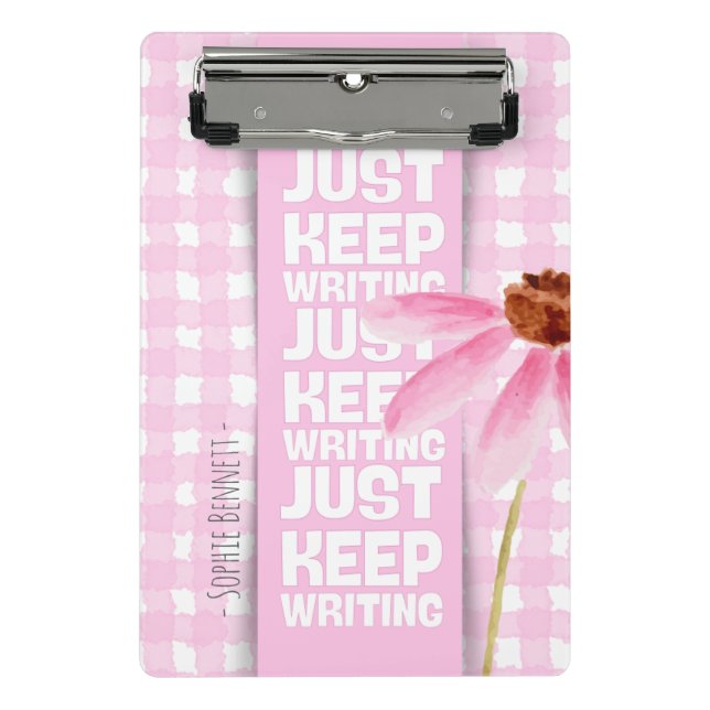 Minicarpeta De Pinza Pink Motivational Gingham (Anverso)