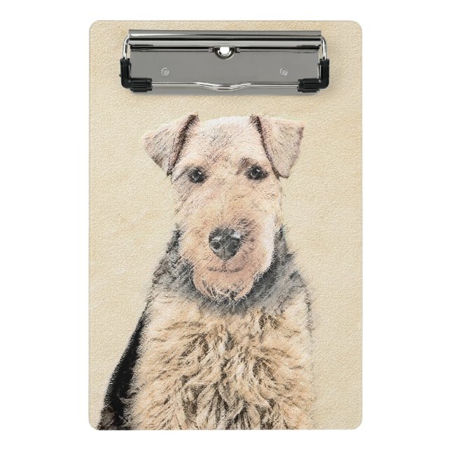 Minicarpeta De Pinza Pintado de Welsh Terrier - Arte de Perro Original. (Anverso)
