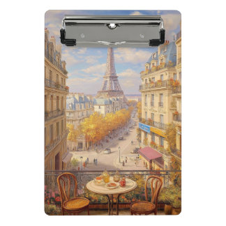 Minicarpeta De Pinza Pintura al óleo de vista de balcón parisino románt