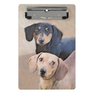 Minicarpeta De Pinza Pintura Dachshund (suave) - Arte Perro Original