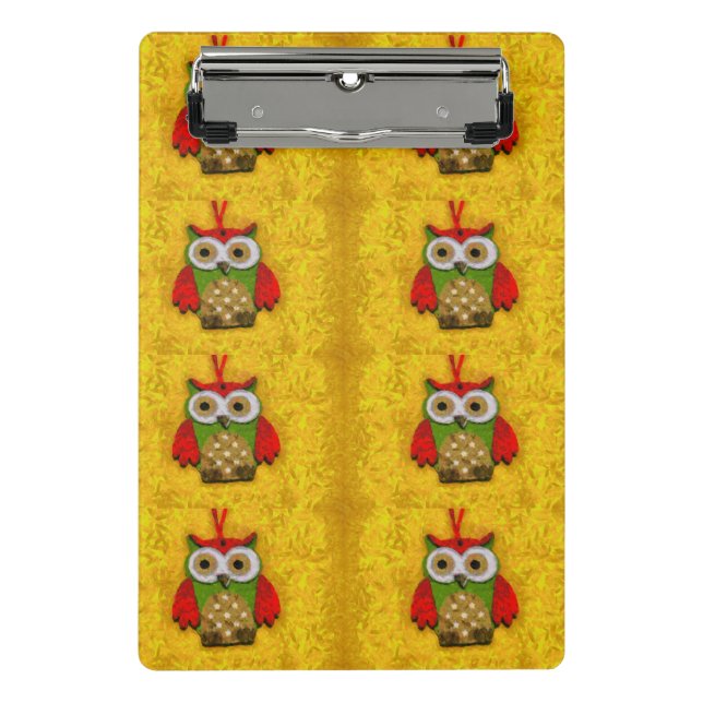 Minicarpeta De Pinza Pintura de búho (Anverso)