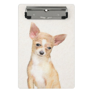 Minicarpeta De Pinza Pintura de Chihuahua - Arte Perro Original.