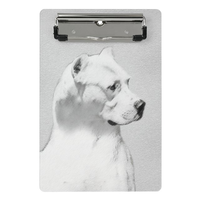 Minicarpeta De Pinza Pintura de Dogo Argentino - Arte original del perr (Anverso)