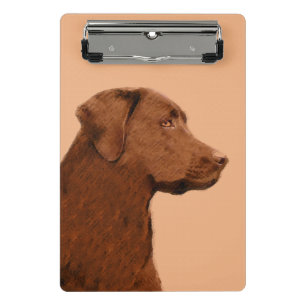 Minicarpeta De Pinza Pintura de Labrador Recuperador (Chocolate) - Arte
