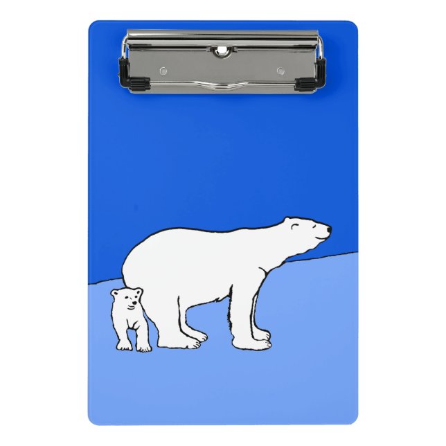 Minicarpeta De Pinza Pintura de oso polar y de cachorro - Arte de vida  (Anverso)