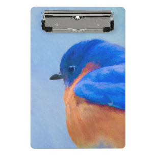 Minicarpeta De Pinza Pintura de pájaro azul - Arte original de aves