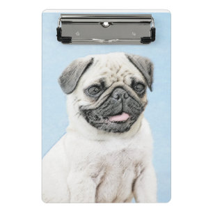 Minicarpeta De Pinza Pintura de pug - Arte de perro original lindo