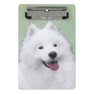 Minicarpeta De Pinza Pintura Samoyed - Arte Perro Original Cuto
