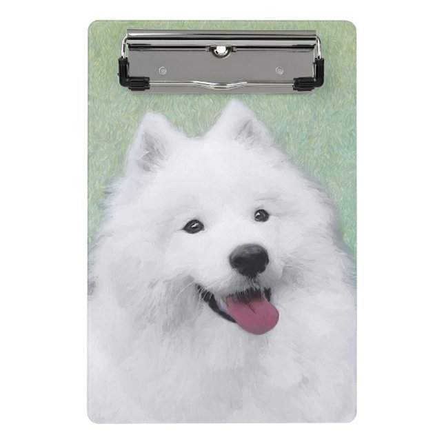 Minicarpeta De Pinza Pintura Samoyed - Arte Perro Original Cuto (Anverso)