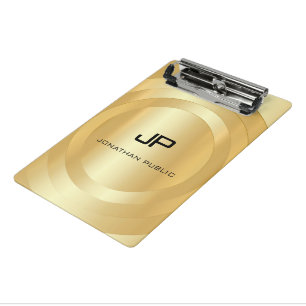 Minicarpeta De Pinza Plantilla de Monograma Faux Gold personalizada Ele