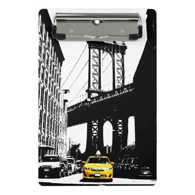 Minicarpeta De Pinza Plantilla Nyc Yellow Taxi Brooklyn Bridge Nueva Yo (Anverso)