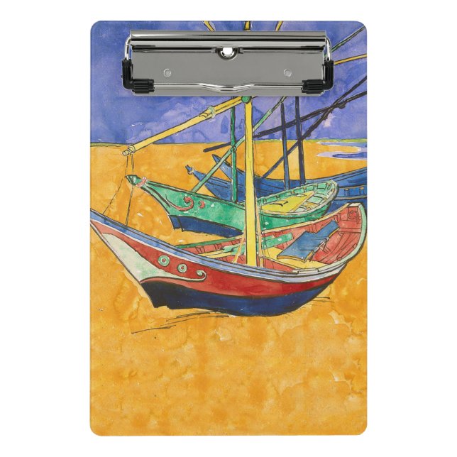 Minicarpeta De Pinza Playa del Impresionismo de los barcos Van Gogh (Anverso)