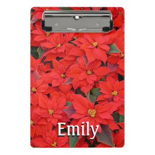 Minicarpeta De Pinza Poinsettias rojas Navidad la foto floral navideña