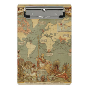 Minicarpeta De Pinza Póster del mapa mundial del Imperio Británico de 1