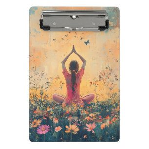 Minicarpeta De Pinza Pradera del Atardecer Meditación con Mariposas (1)