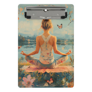 Minicarpeta De Pinza Prado del Atardecer Meditación con Mariposas (2)