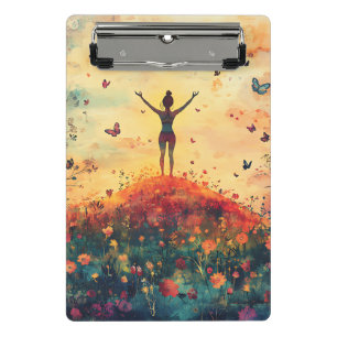 Minicarpeta De Pinza Prado del Atardecer Meditación con Mariposas (4)