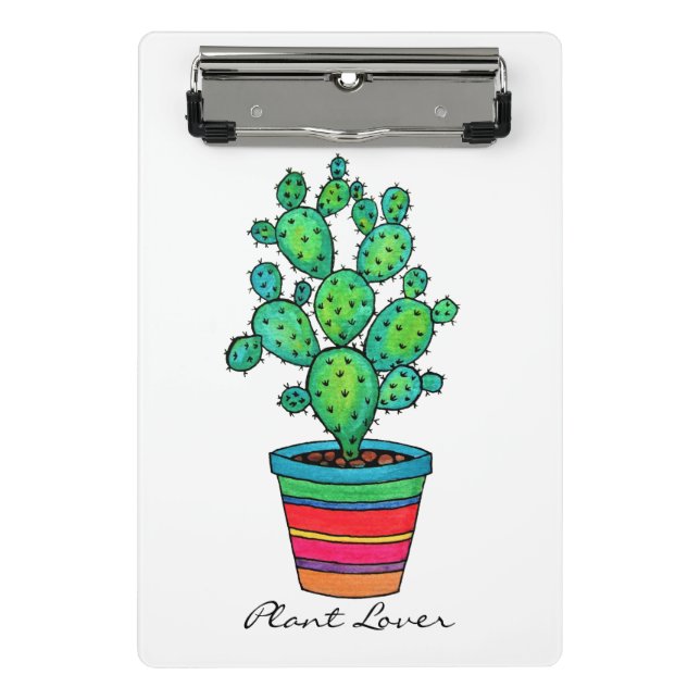 Minicarpeta De Pinza Precioso Cactus De Acuarela En Bella Cacería (Anverso)