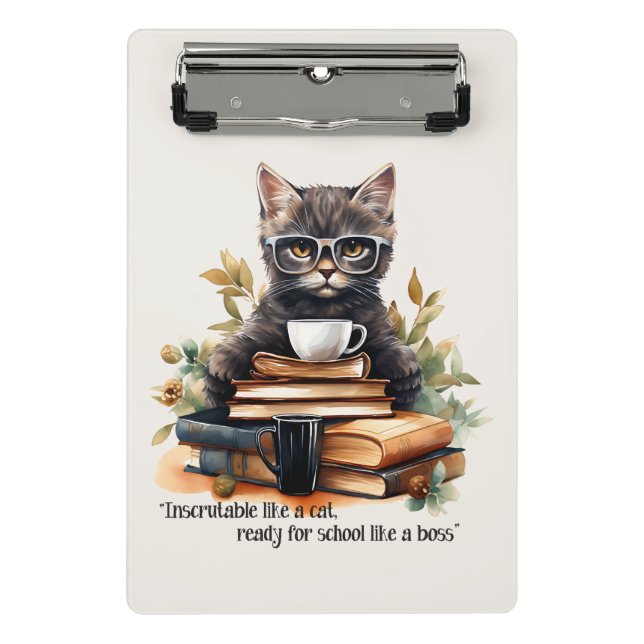 Minicarpeta De Pinza Preparado Para La Escuela Como Un Jefe (Anverso)