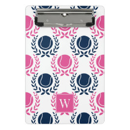 Minicarpeta De Pinza Preppy Tennis Laurel Wreath - Navy & Hot Pink