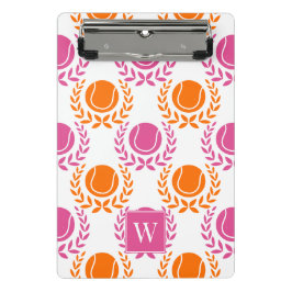 Minicarpeta De Pinza Preppy Tennis Laurel Wreath - Orange & Hot Pink