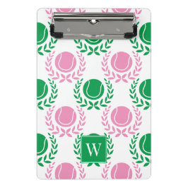 Minicarpeta De Pinza Preppy Tennis Laurel Wreath - Pink & Green
