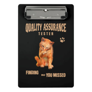 Minicarpeta De Pinza Probador de QA Gato Humor