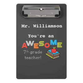 Minicarpeta De Pinza Profesora De Séptimo Grado Gracias Increíble