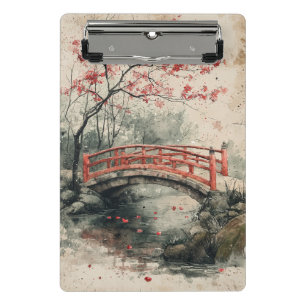 Minicarpeta De Pinza Puente de Flor de Cerezo Sumi-E Paisaje (2)