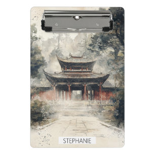 Minicarpeta De Pinza Puerta del Templo Vermillion Acuarela Tinta (1)