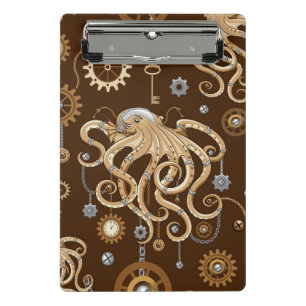Minicarpeta De Pinza Pulpo Steampunk Retro Fantasía Mecánica