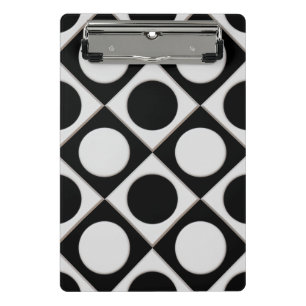 Minicarpeta De Pinza Puntos y cuadrados / blanco negro + tus ideas