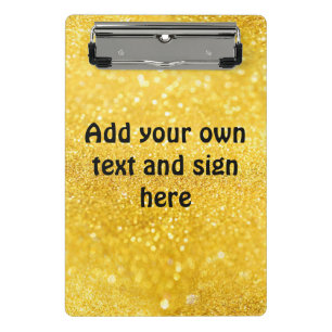 Minicarpeta De Pinza PURE GOLD Sparkles Pattern + tu texto / ideas