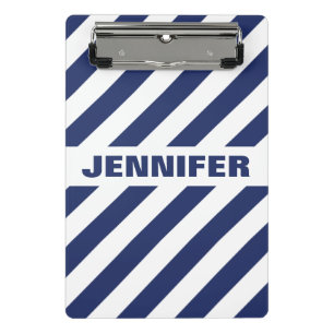 Minicarpeta De Pinza Rayado Azul Y Blanco