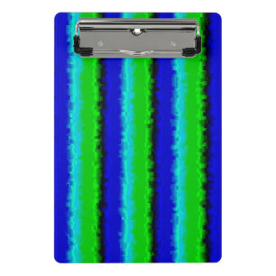 Minicarpeta De Pinza Rayas de vidrio roto azul verdoso