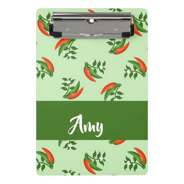 Minicarpeta De Pinza Red and green chili peppers pattern (Anverso)