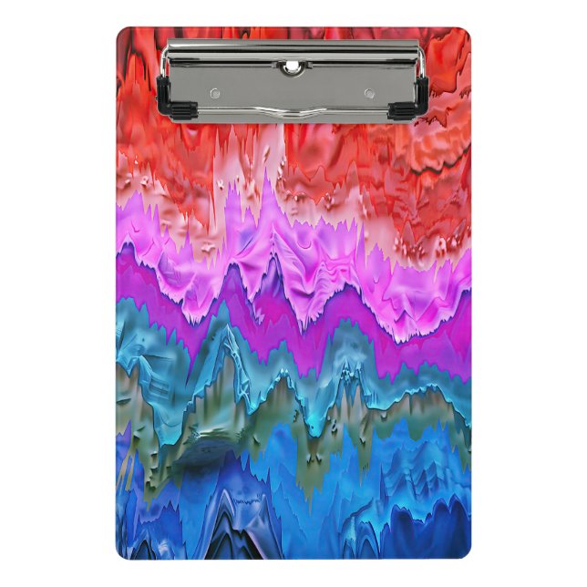 Minicarpeta De Pinza "Reflexión radiante" Arte abstracto colorido (Anverso)