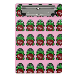 Minicarpeta De Pinza Regalo Personalizado Te Amo Kawaii Rana Corazón