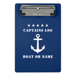 Minicarpeta De Pinza Registro del capitán, nombre del barco, estrellas 