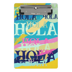 Minicarpeta De Pinza Resumen Colorful Hola