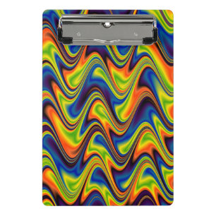 Minicarpeta De Pinza Resumen de Wavy Multicolor