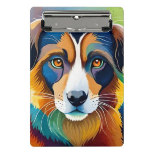 Minicarpeta De Pinza Retrato de perro lindo colorido de cerca