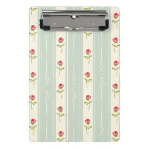 Minicarpeta De Pinza Retro dulce Shabby femenino chic Azul botánico