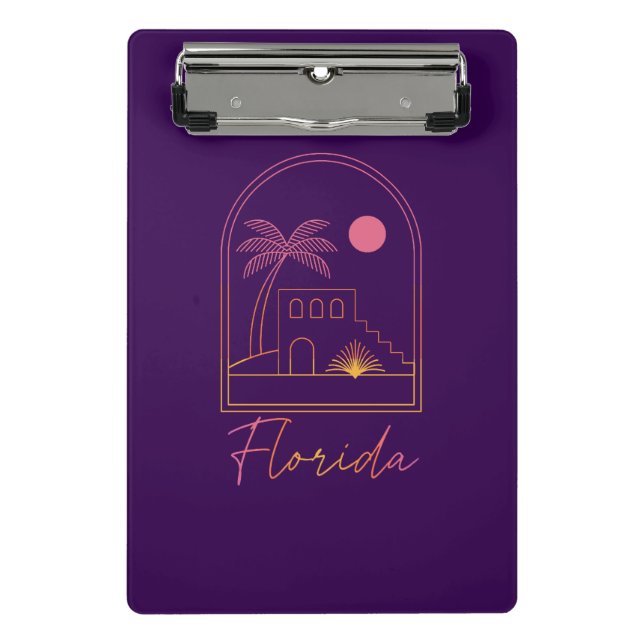 Minicarpeta De Pinza Retro Sunset Florida Vibe (Anverso)