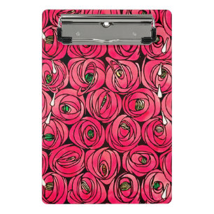 Minicarpeta De Pinza Rosa Art Nouveau Rennie Macintosh Graphic