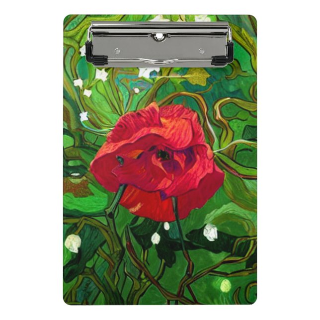 MINICARPETA DE PINZA ROSA ROJA  (Anverso)